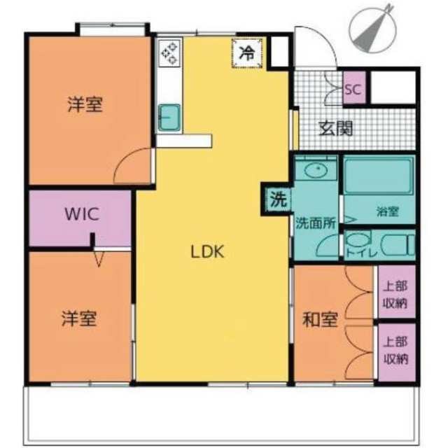 宮原パークハイツ ３０２号室 間取図 1