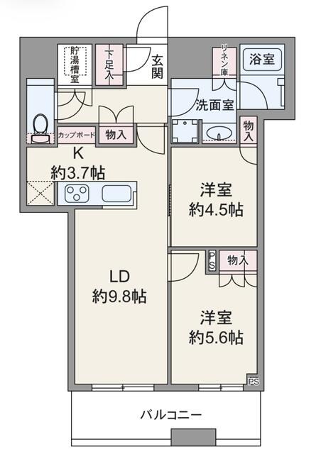 勝どき ザ・タワー 部屋番号：2618 間取図 1