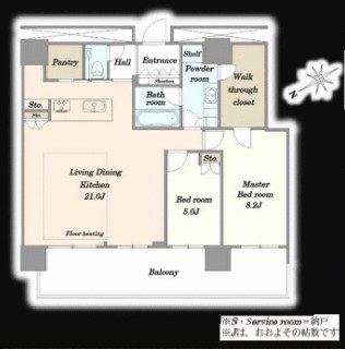 パークタワー品川ベイワード 部屋番号：2103 間取図 1