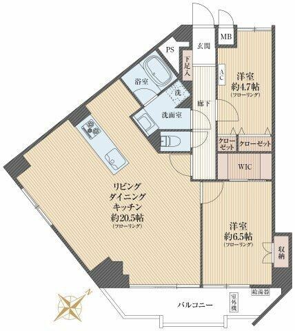 四谷ガーデニア 部屋番号：７０８ 間取図 1