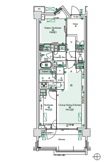 パークシティ高田馬場 部屋番号：241 間取図 1