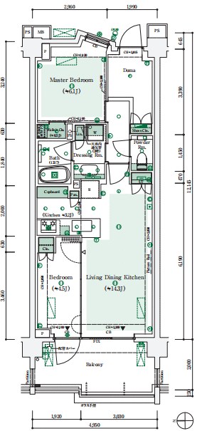 パークシティ高田馬場 部屋番号：239 間取図 1