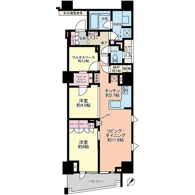 パークホームズ月島二丁目 部屋番号：403 間取図 1