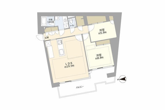 ロイヤルシーズン麻布永坂 部屋番号：302 間取図 1