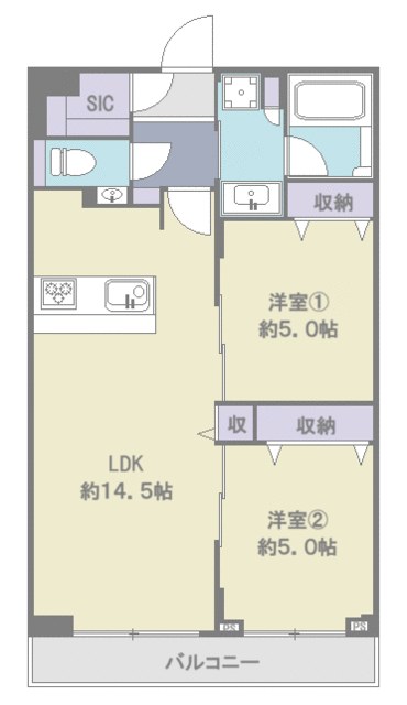 ベイクレストタワー 部屋番号：809 間取図 1