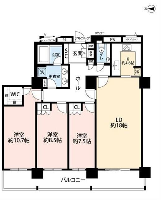 コスモポリス品川(コスモポリスシナガワ) 部屋番号：3710 間取図 1