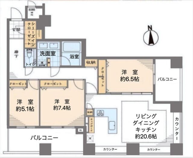 ＴＯＫＹＯ ＳＥＡ ＳＯＵＴＨ ブランファーレ 間取図 1