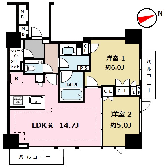 東京ベイシティタワー(トウキョウベイシティタワー) 間取図 1