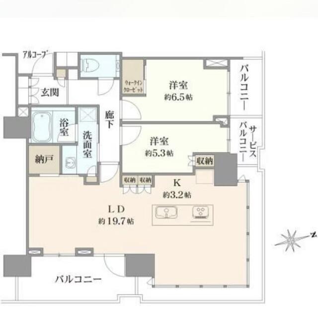 プラウドタワー芝浦 間取図 1
