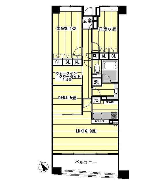 中落合パーク・ホームズ(ナカオチアイパークホームズ) ２F 間取図 1
