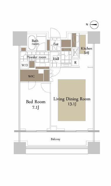 コンシェリア西新宿 ＴＯＷＥＲ’Ｓ ＷＥＳＴ 2605号室 間取図 1