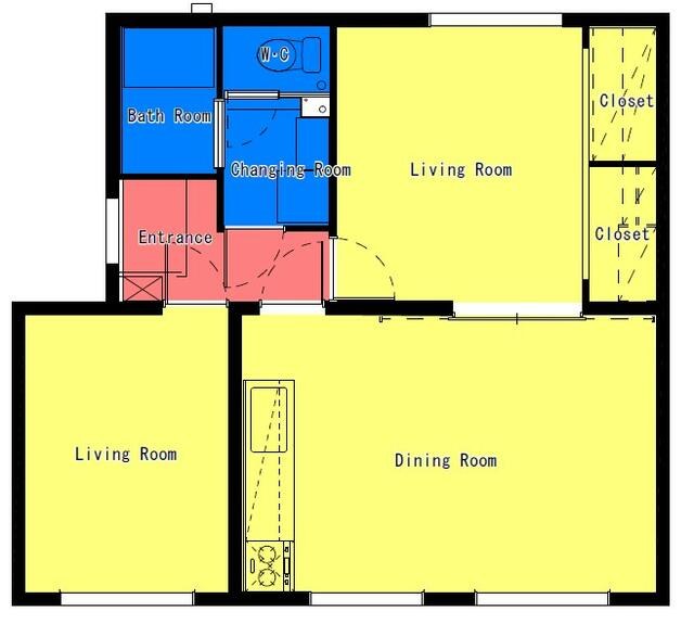 西小中台団地２２号棟 503号室 間取図 1