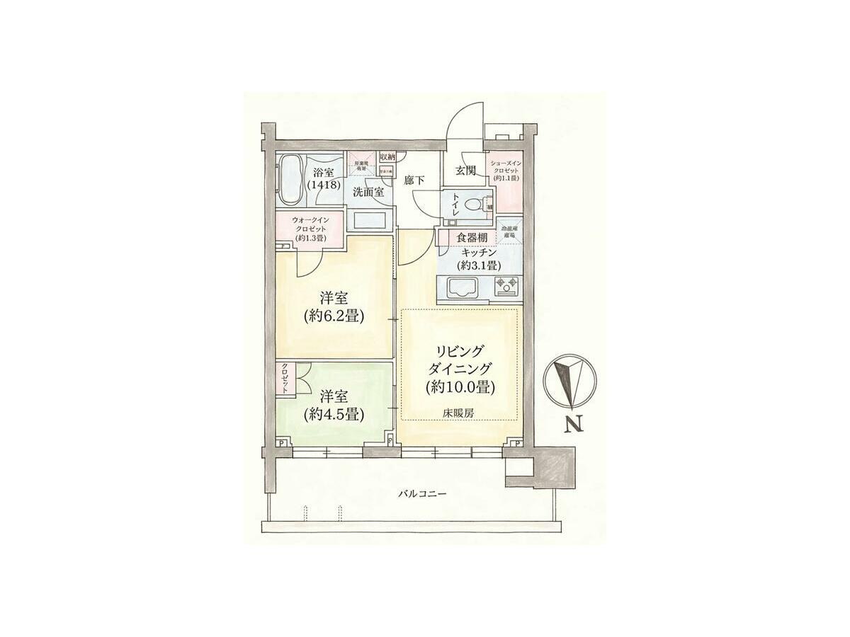 ＨＡＲＵＭＩ ＦＬＡＧ ＰＡＲＫ ＶＩＬＬＡＧＥ Ｔ棟 部屋番号：４１ 物件写真 1
